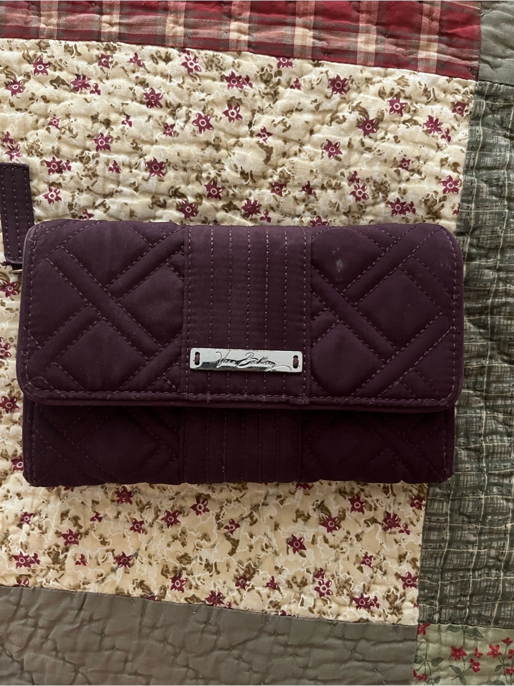 Vera Bradley Quilted Plum Flap Wallet
